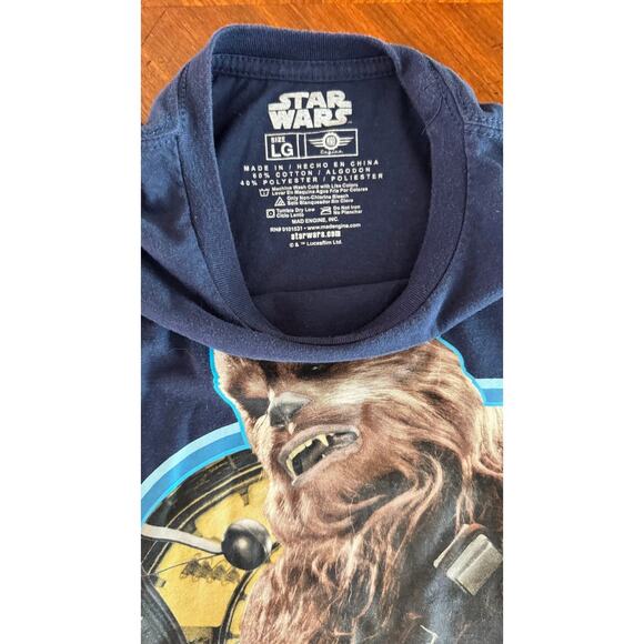 Star Wars Chewbacca Graphic Tee Navy Blue Men’s L - Picture 2 of 8